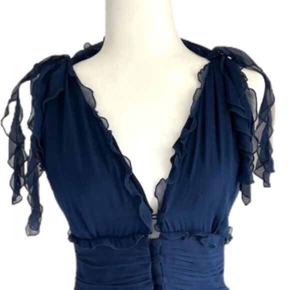 CHLOE Navy Silk Chiffon Dress - Picture 7 of 8
